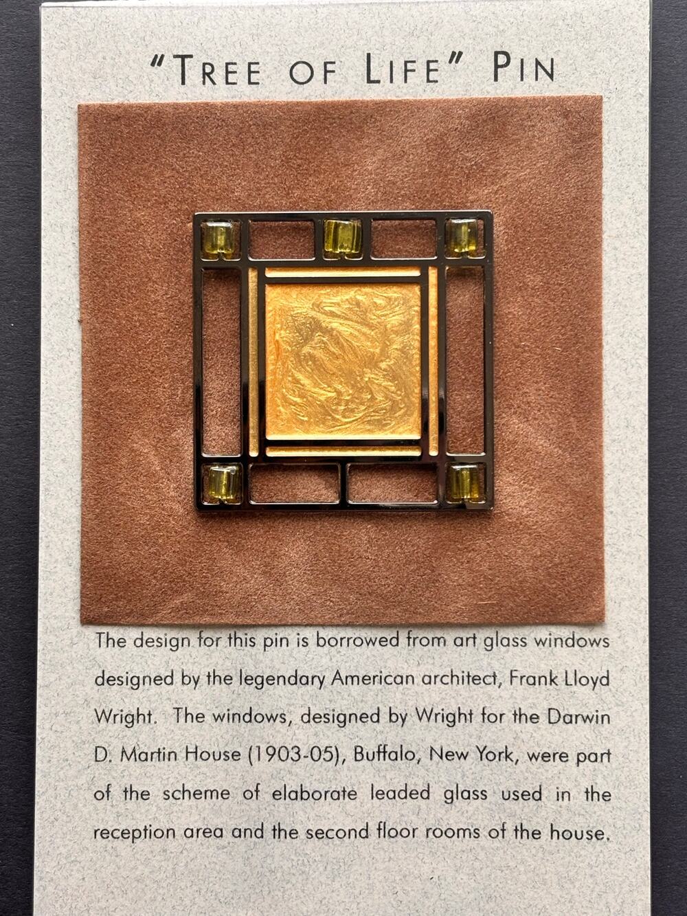 Frank Lloyd Wright Tree of Life Pin - Taliesen West museum 2002 NEW
